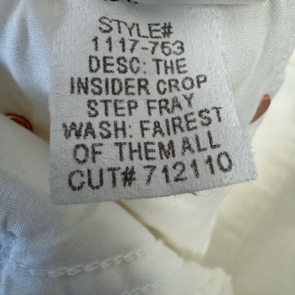 MOTHER White Insider Crop Step Fray Jeans Size 28 - Picture 10 of 11